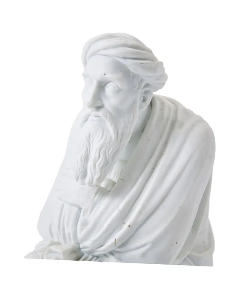 19th Century Elder Scribe Sculpture in Biscuit Porcelain - 2/6
