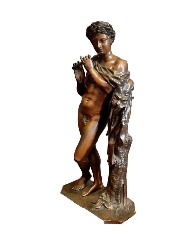 Satyr with Flute from the 1st-2nd Century in Bronze - 2/8