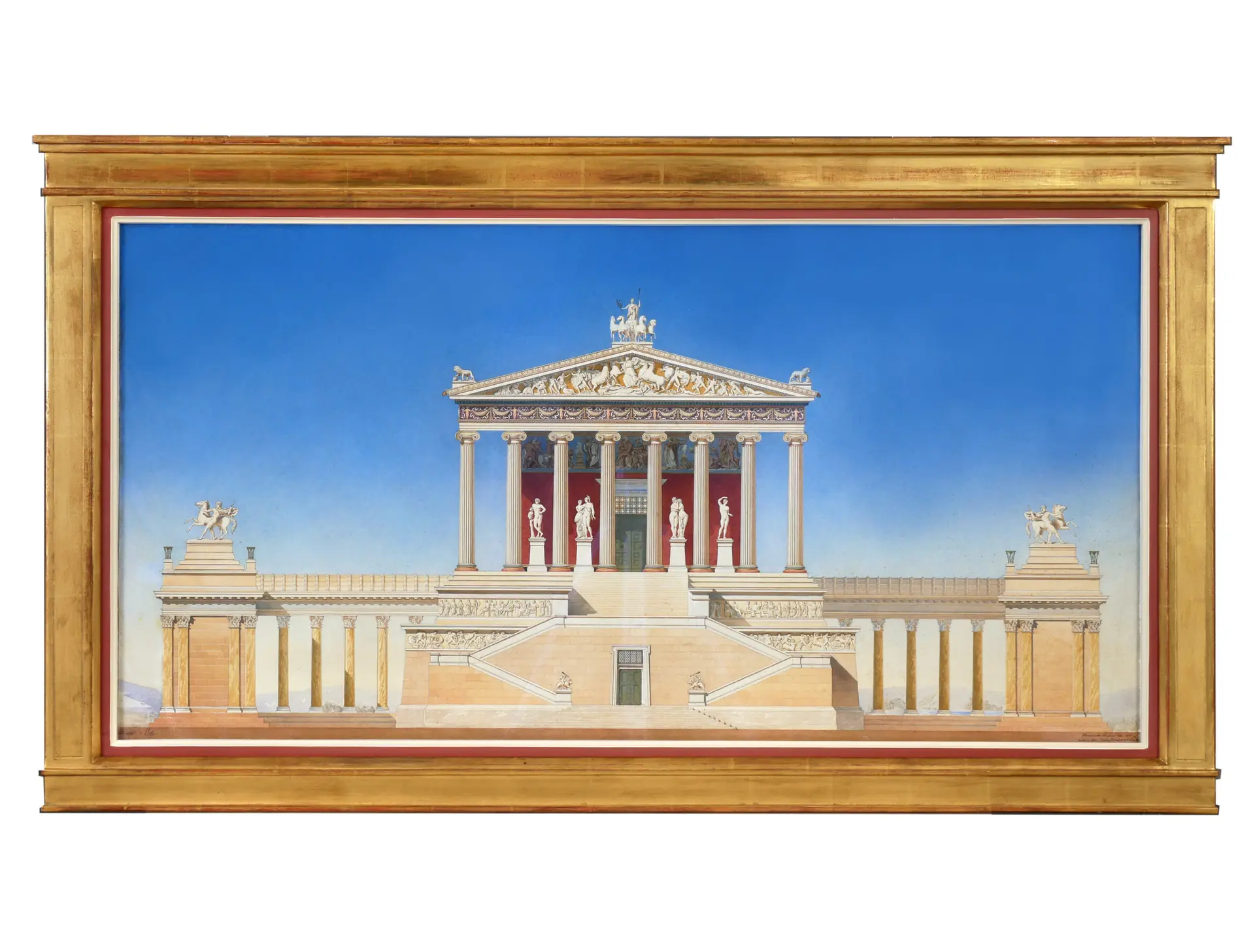 Acuarela de Templo Griego de Victor Forabosco, 1895-1896, Arte y Pintura, Siglo XIX · vista 3/6