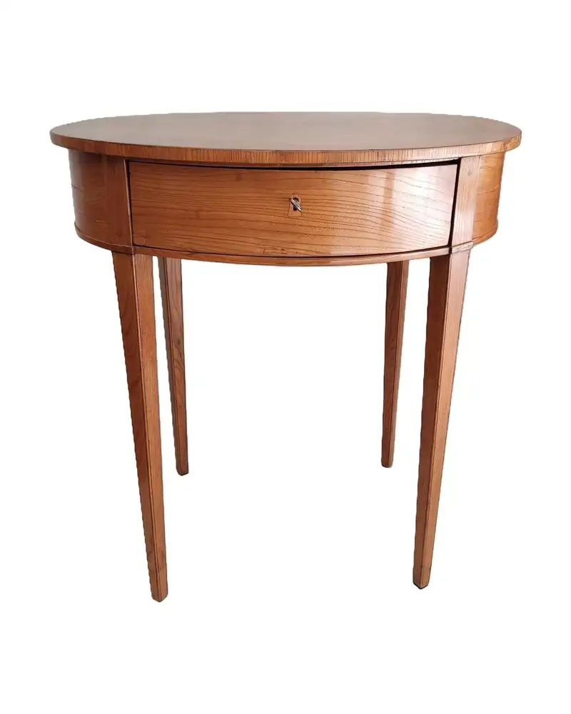 Mesa de Fresno del Siglo XIX con Placa de Caoba