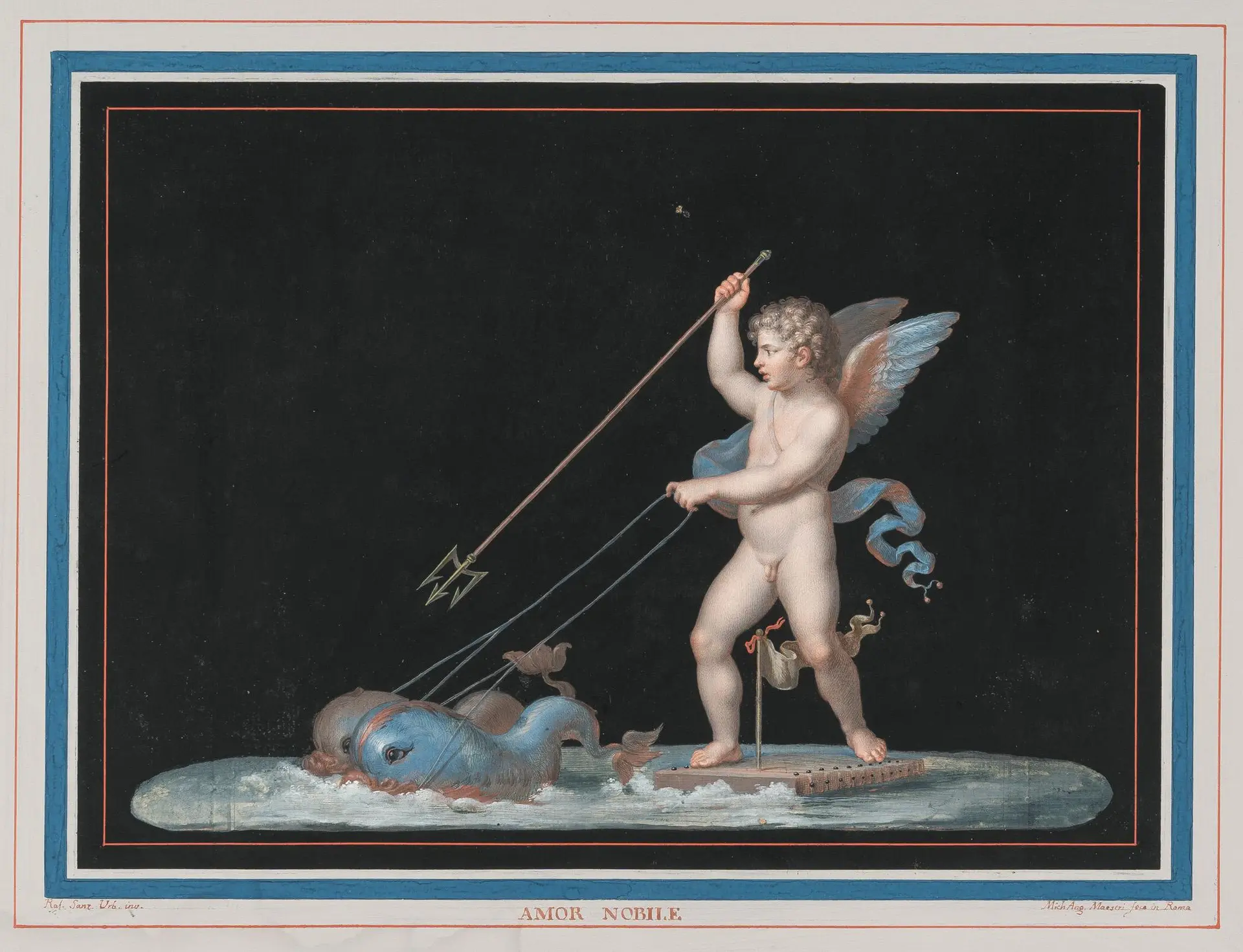 Gouache de Michelangelo Maestri del Siglo XIX - Amor Noble, Arte y Pintura, Siglo XIX · vista 2/5
