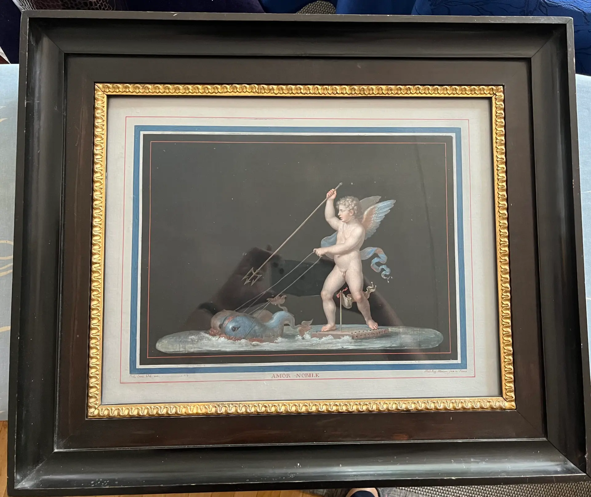 Gouache de Michelangelo Maestri del Siglo XIX - Amor Noble, Arte y Pintura, Siglo XIX · vista 4/5