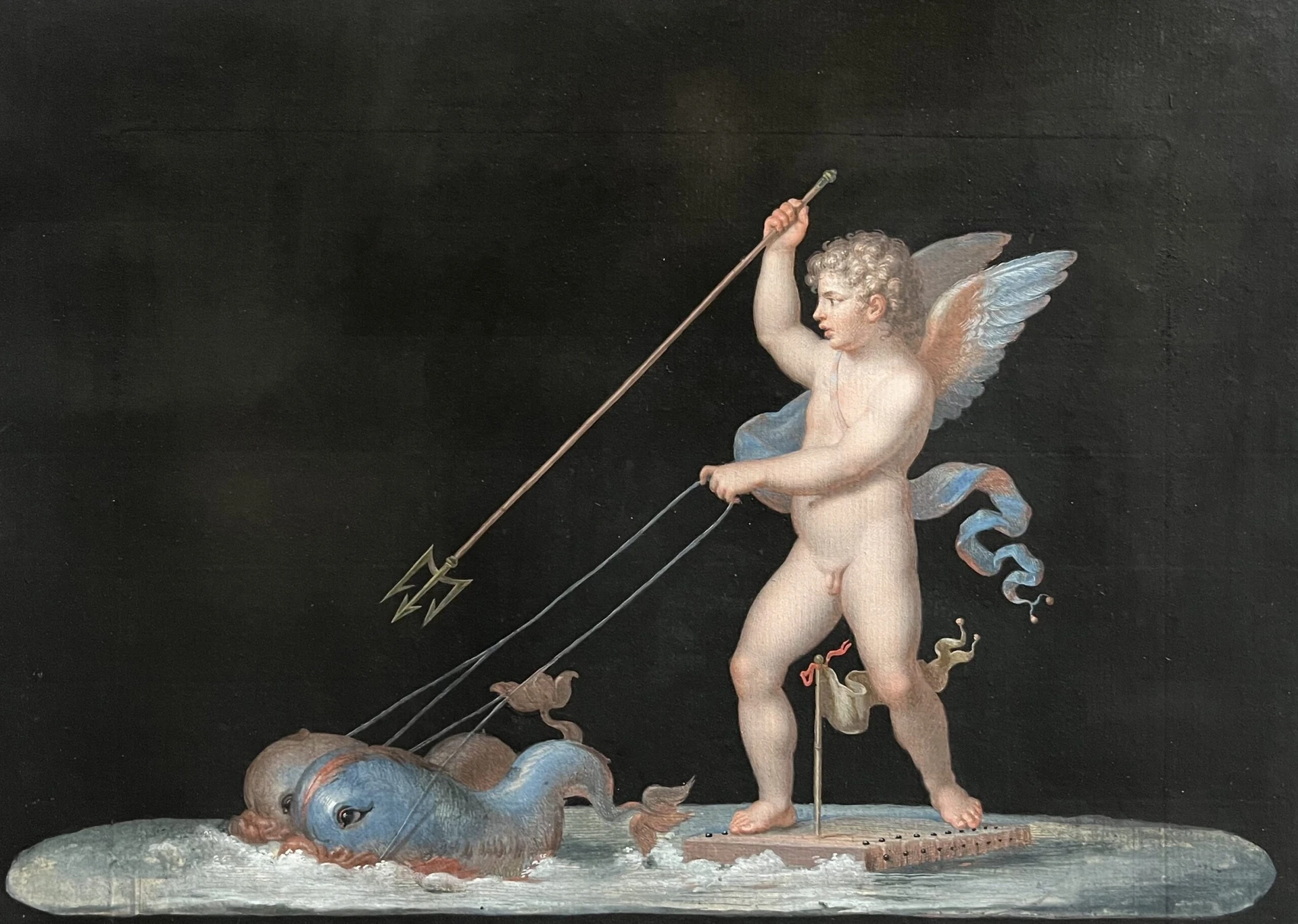 Gouache de Michelangelo Maestri del Siglo XIX - Amor Noble, Arte y Pintura, Siglo XIX
