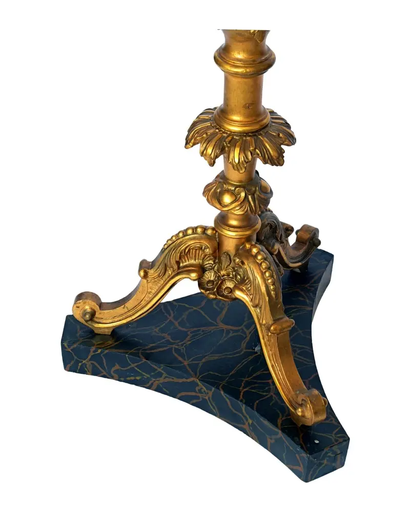 Pair of 19th Century Torches in Carved and Gilded Wood - 6/8