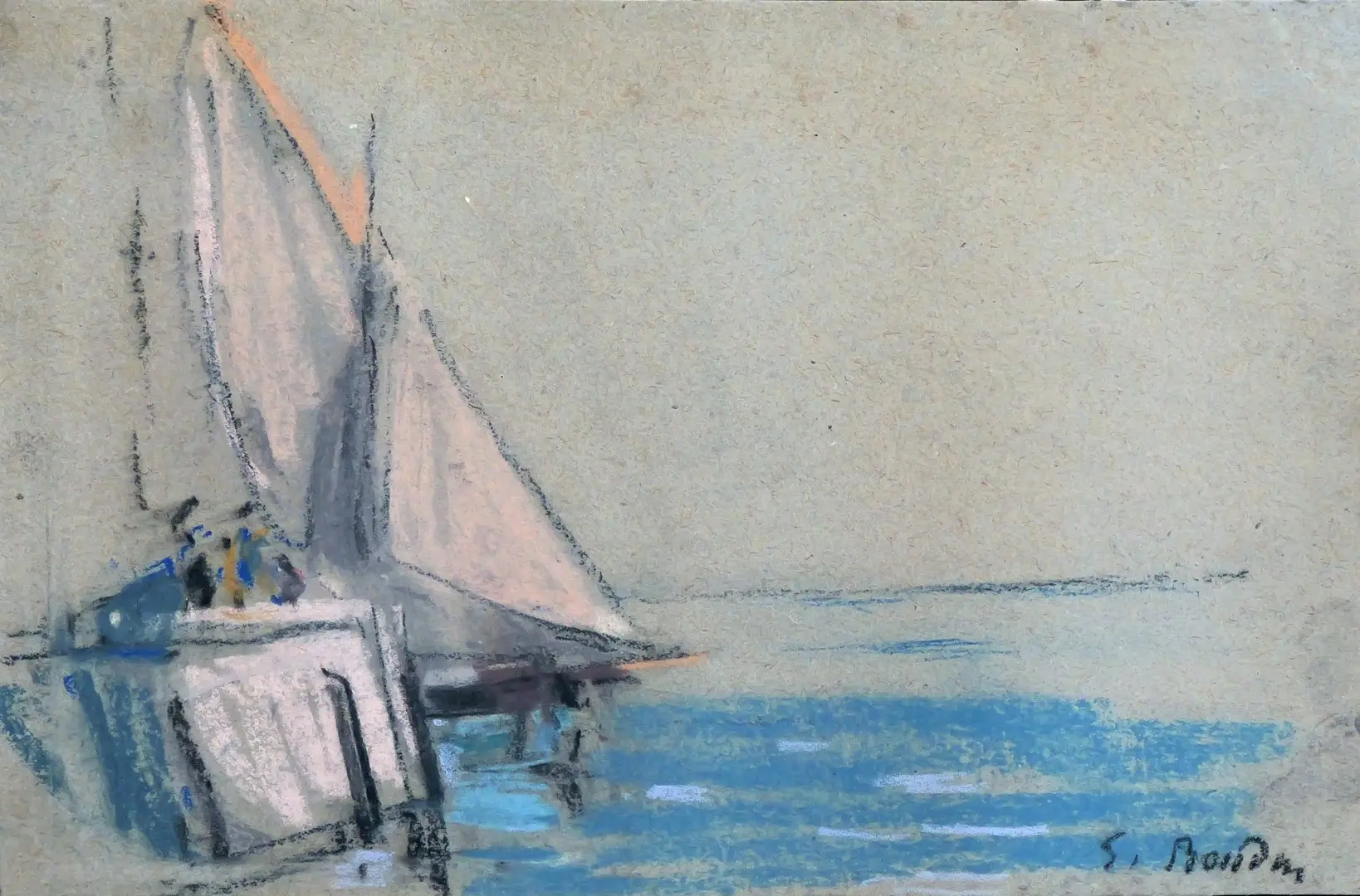 Boudin – Sailboat near Honfleur, Arte y Pintura
