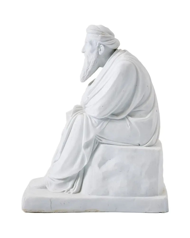 19th Century Scribe Sculpture in Biscuit Porcelain - 3/6