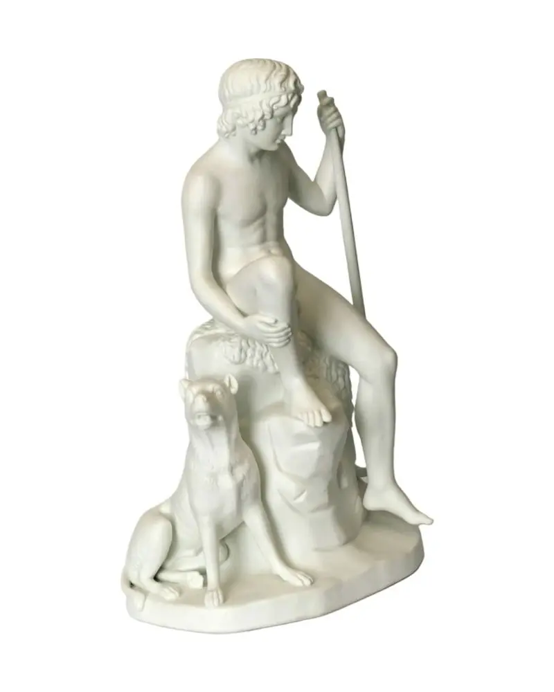 19th Century Shepherd Boy in Bisque Porcelain - 5/8