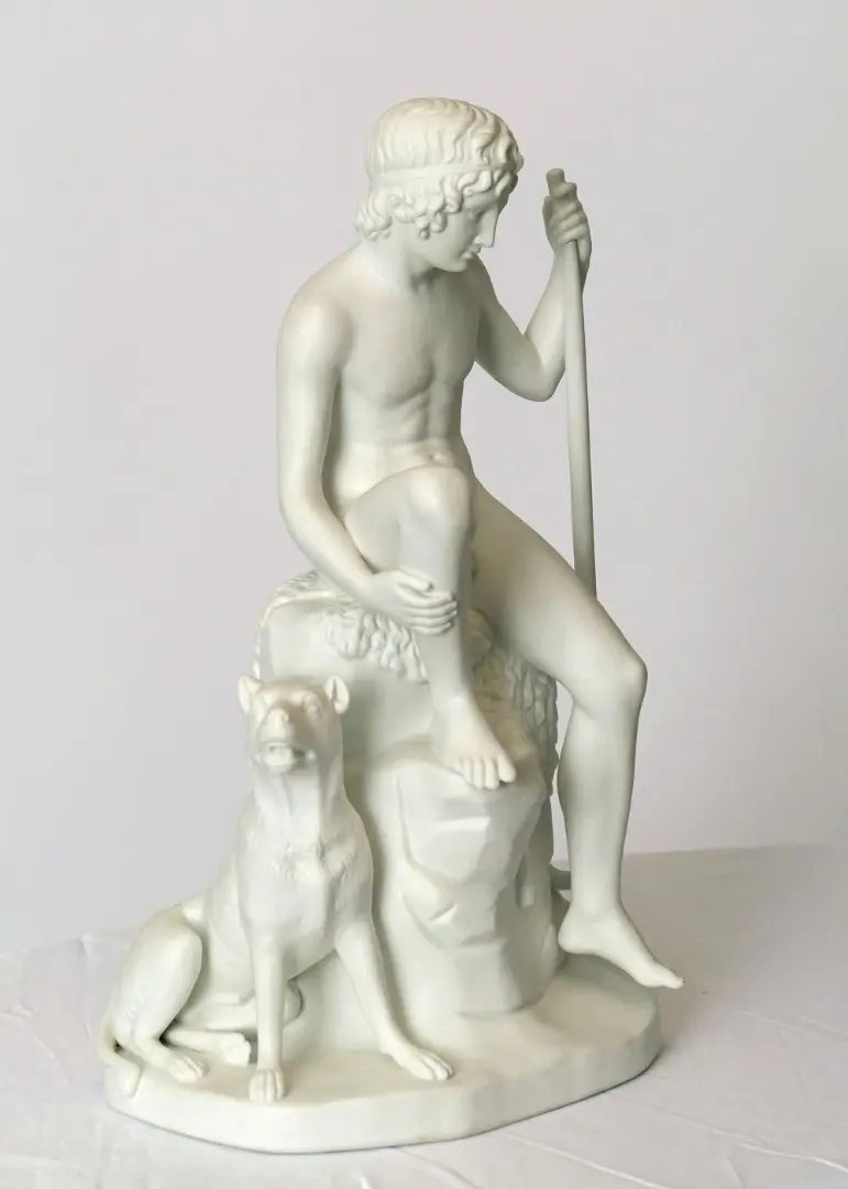 Shepherd Boy del Siglo XIX en Porcelana Bisque, Objetos Decorativos, Siglo XIX · vista 5/8