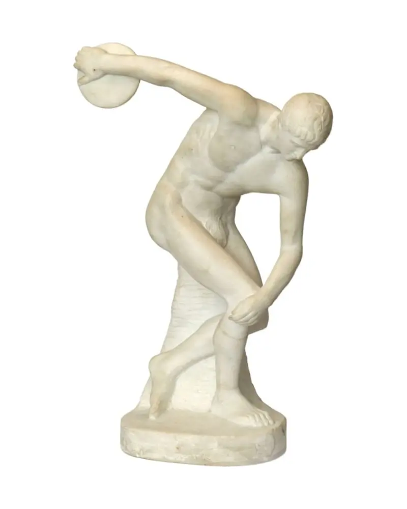 19th Century Discus Thrower Sculptor in Alabaster - 4/5