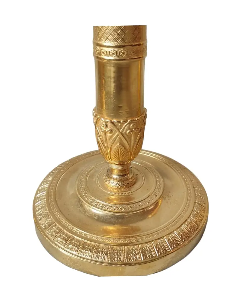 19th Century Golden Candelabras with Floral Decoration - 5/6
