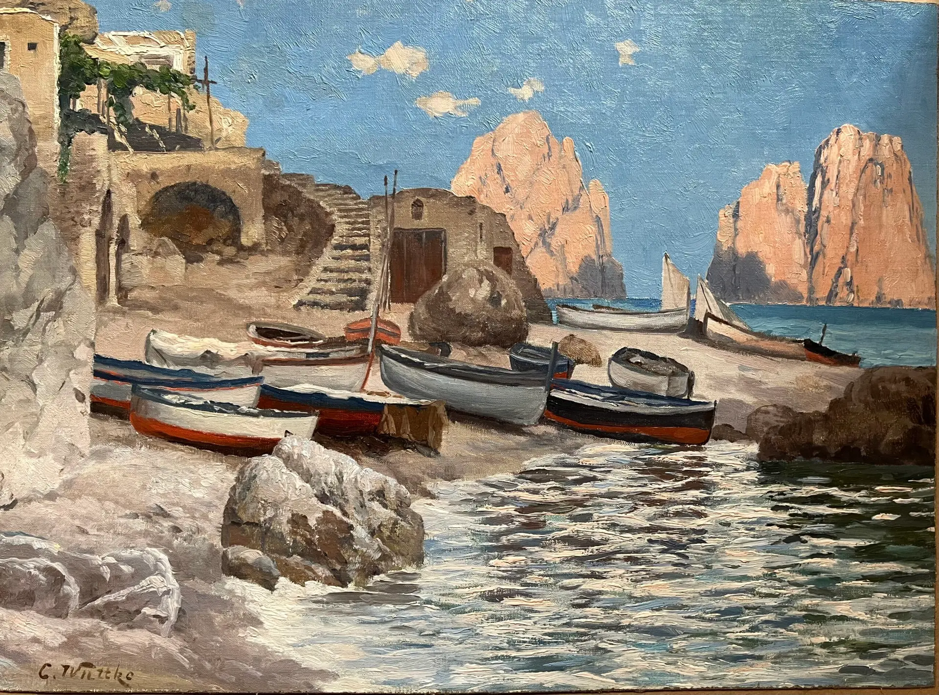 Wuttke – Marina Piccola mit den Faraglioni, Arte y Pintura