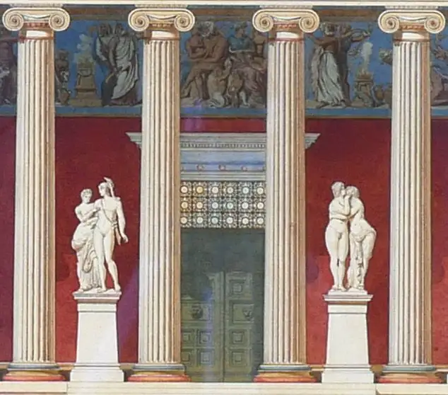 Acuarela de Victor Forabosco del Siglo XIX – Diseño de Templo Griego