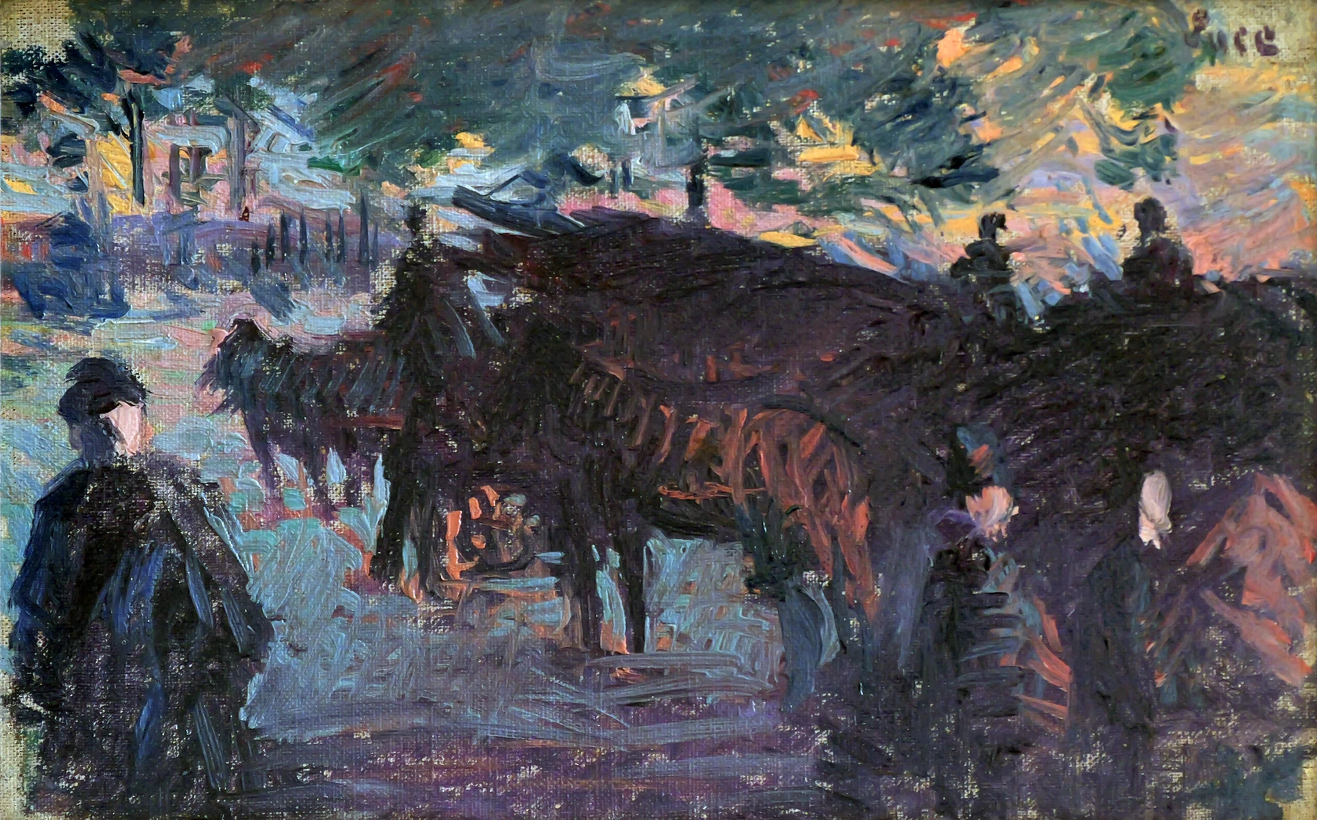 Luce – Strassenszene in der Abenddämmerung, Arte y Pintura