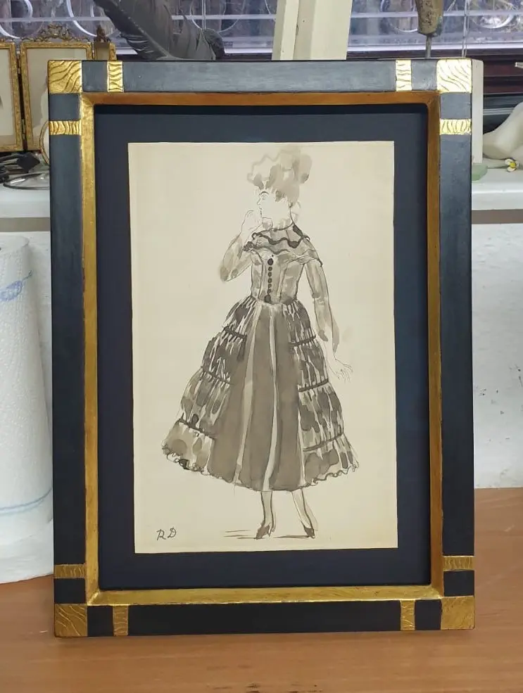 Dibujo de Moda del Siglo XX por Raoul Dufy para Paul Poiret, Arte y Pintura, Siglo XX · vista 2/5