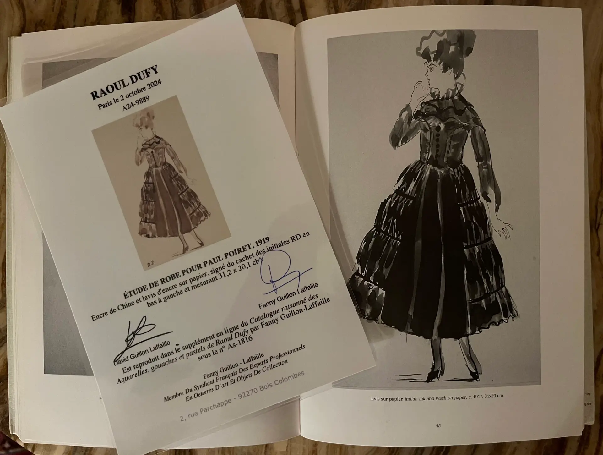 Dibujo de Moda del Siglo XX por Raoul Dufy para Paul Poiret, Arte y Pintura, Siglo XX · vista 3/5