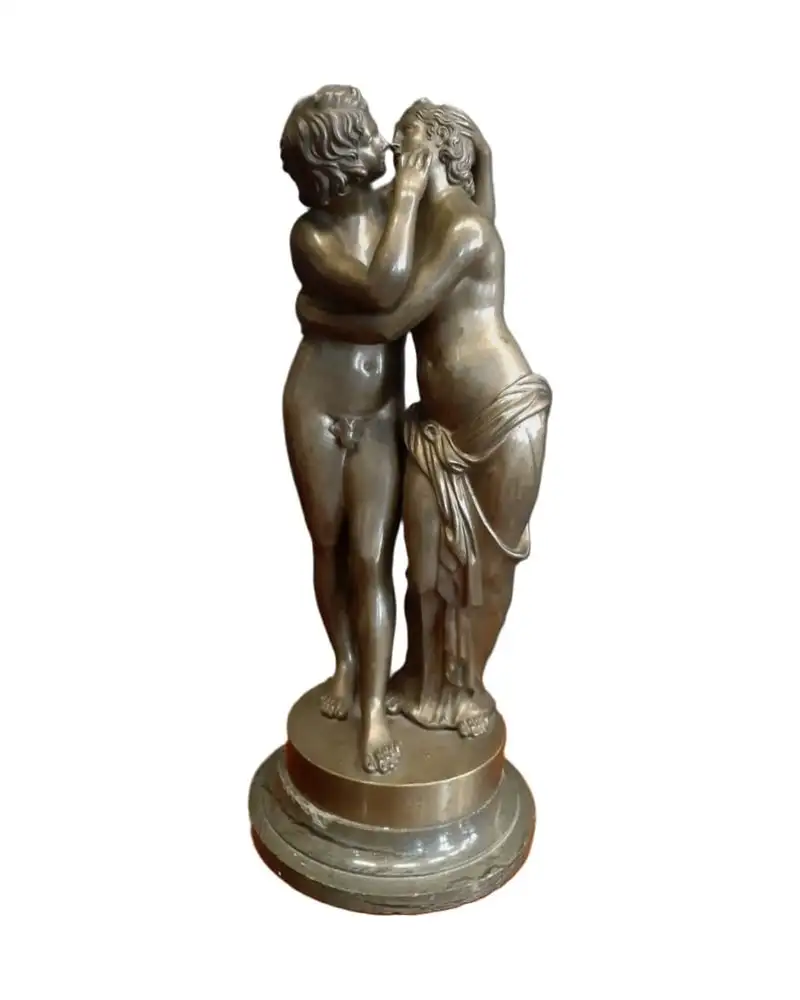 Sculpture of Cupid and Psyche in 19th Century Bronze