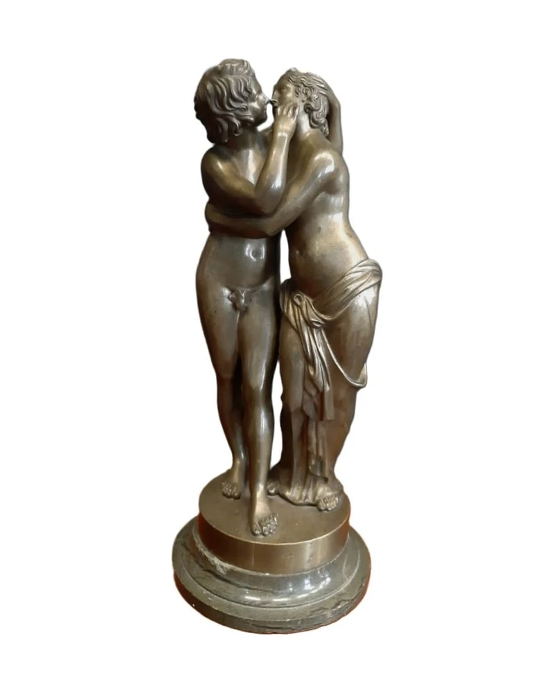 Sculpture of Cupid and Psyche in 19th Century Bronze