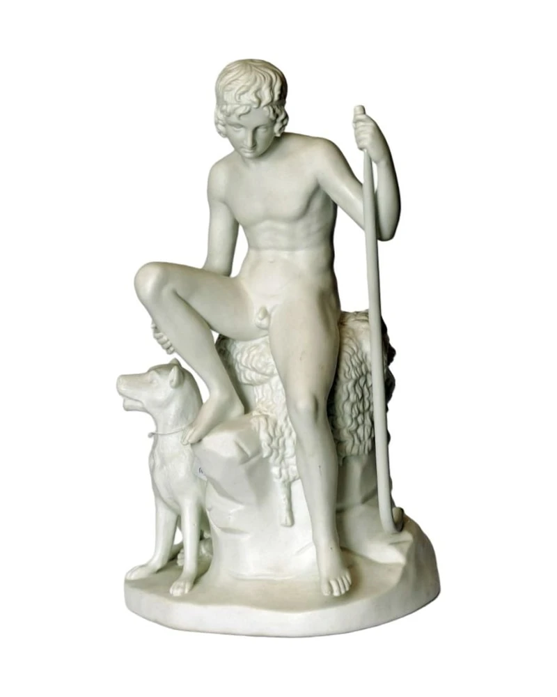 Hirtenjunge after Thorvaldsen from the 19th Century in Biscuit Porcelain