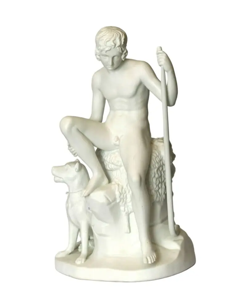 Hirtenjunge after Thorvaldsen from the 19th Century in Biscuit Porcelain - 2/8