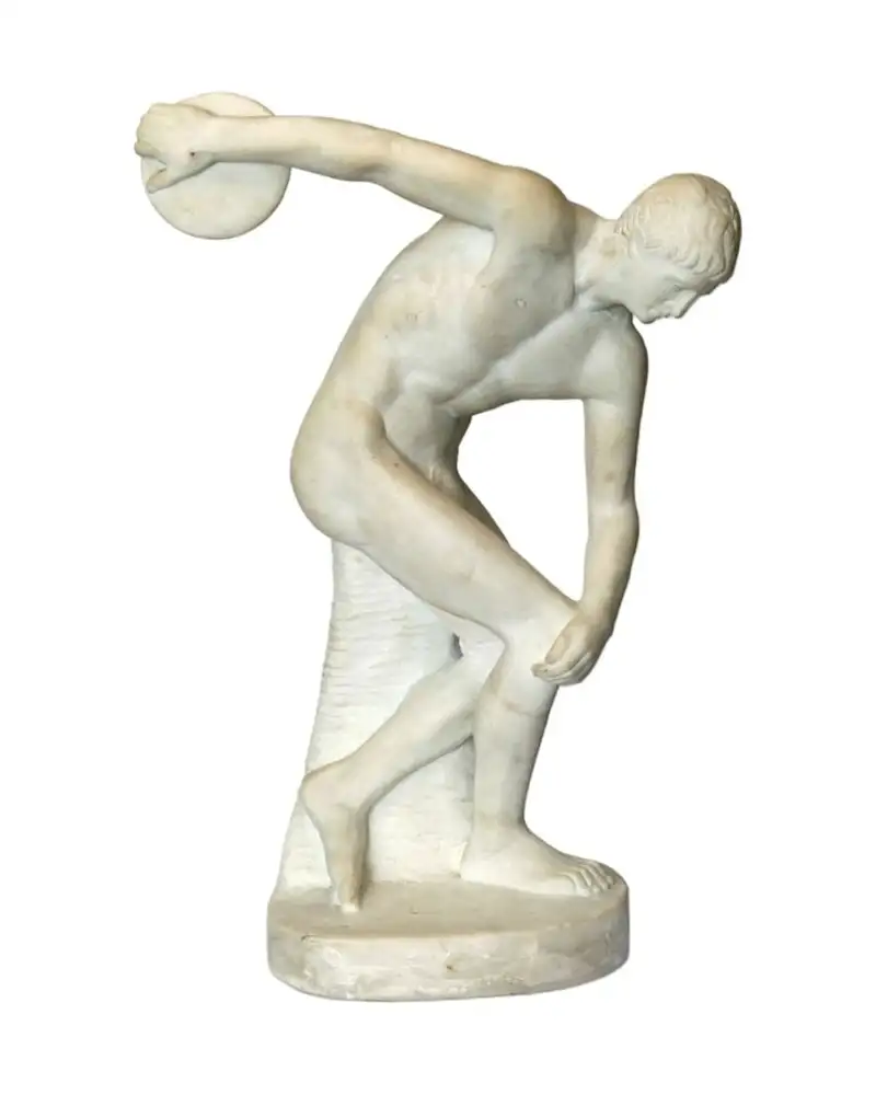 Diskobolus of Alabaster from the 19th-20th Century