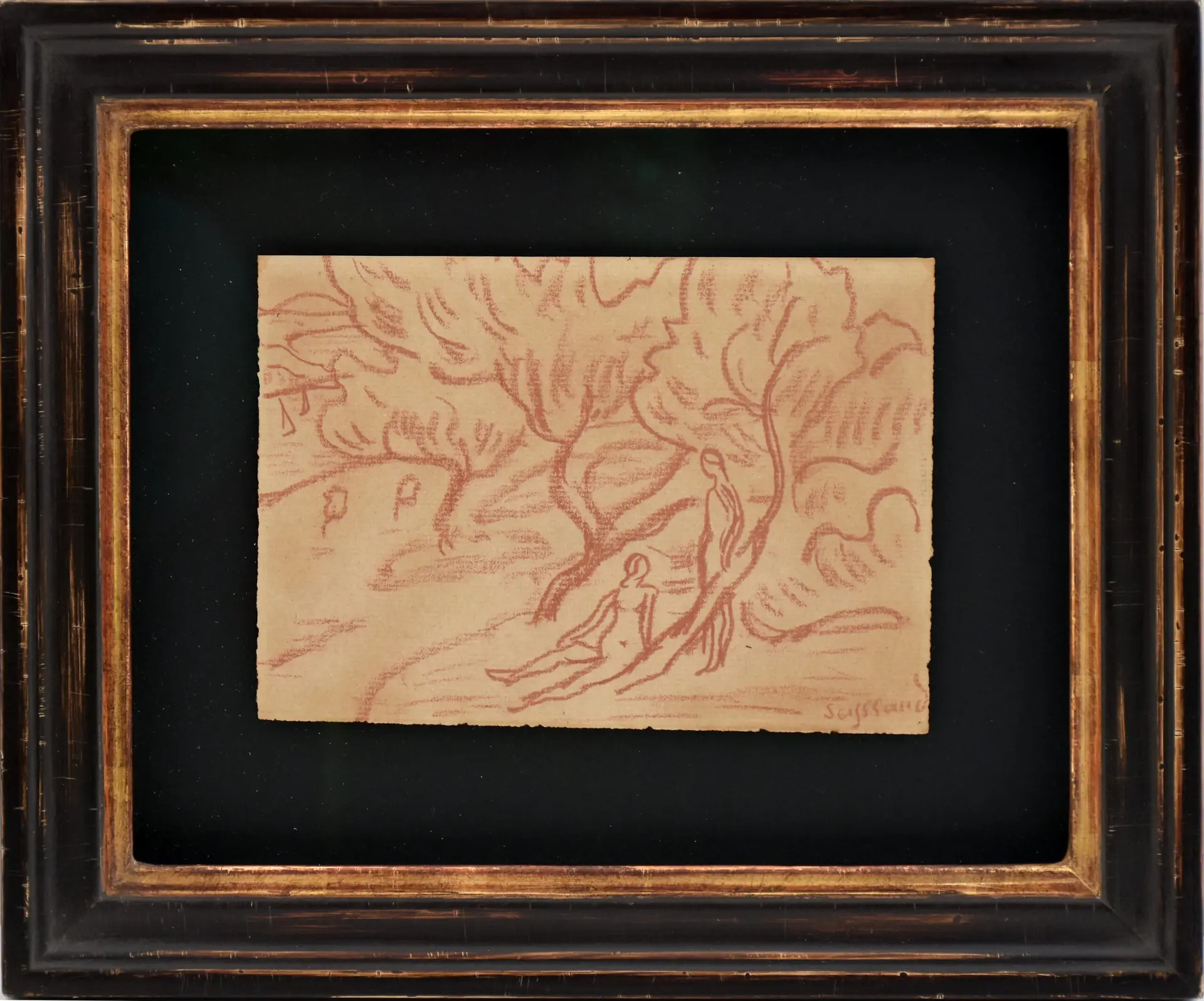 Dibujo de René Seyssaud del Siglo XX - Paar unter Bäumen, Arte y Pintura, Siglo XX · vista 2/2