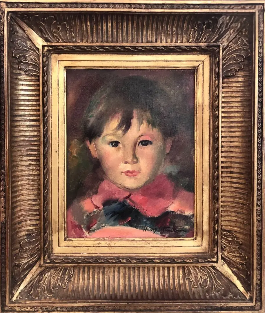 Retrato Infantil de Henry Ottmann en Óleo sobre Lienzo, Arte y Pintura, Siglo XX · vista 2/2