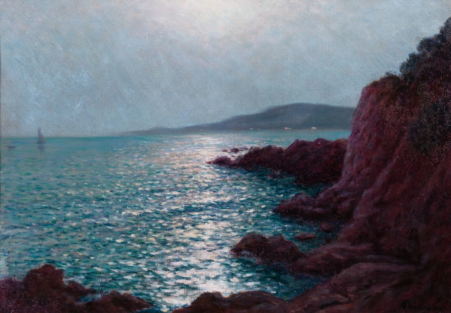 Keuleyan-Lafon – Sonnenuntergang an der Küste von Agay, Arte y Pintura