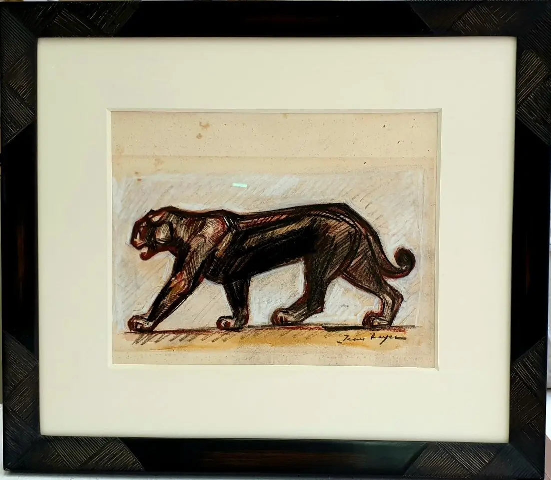 Dibujo de Jean Royer del Siglo XX – Panther Schreitender, Arte y Pintura, Siglo XX · vista 2/3