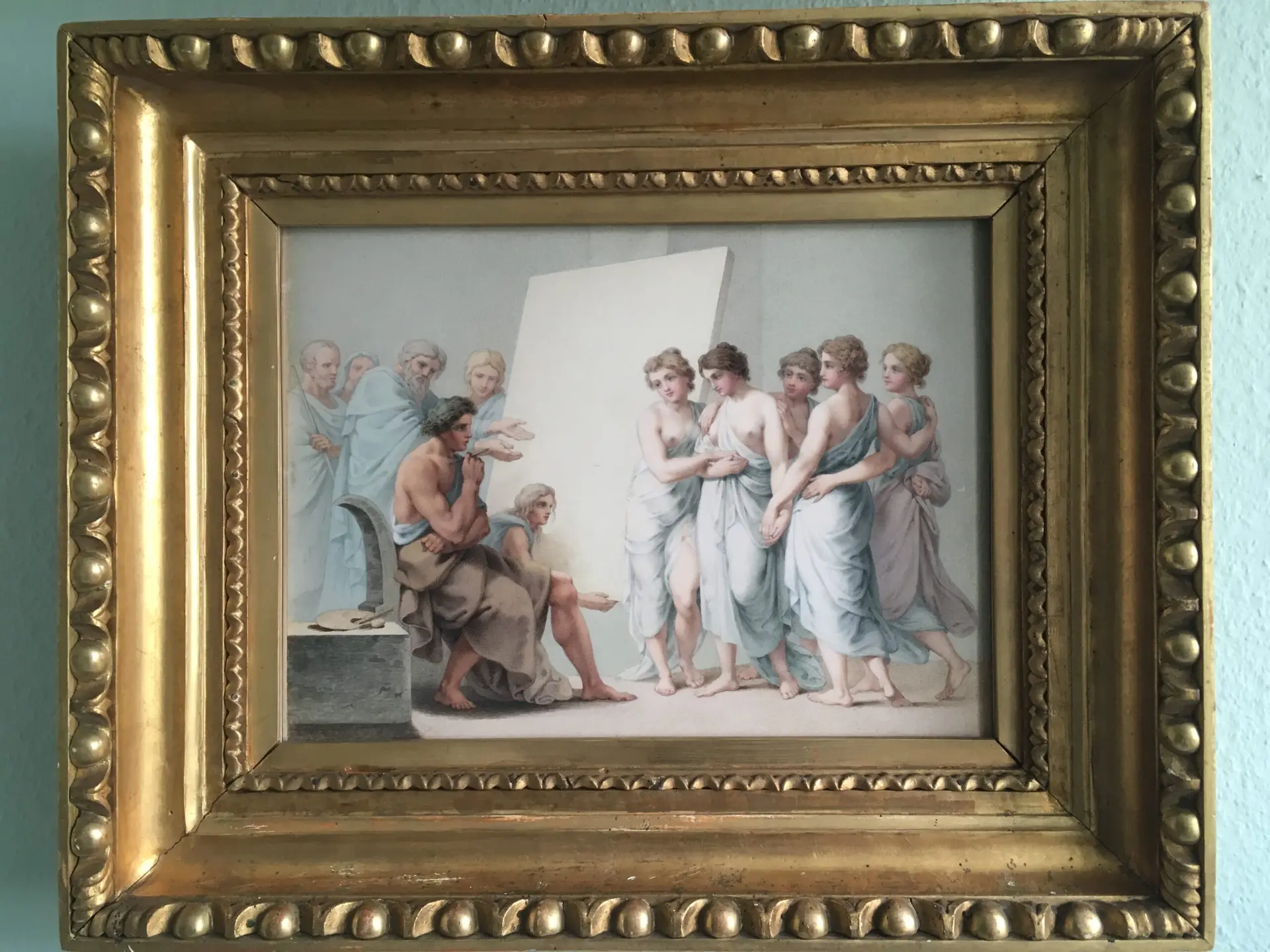 Acuarela de Zeuxis y las Bellas de Kroton del Siglo XVIII, Arte y Pintura, Siglo XVIII · vista 3/4