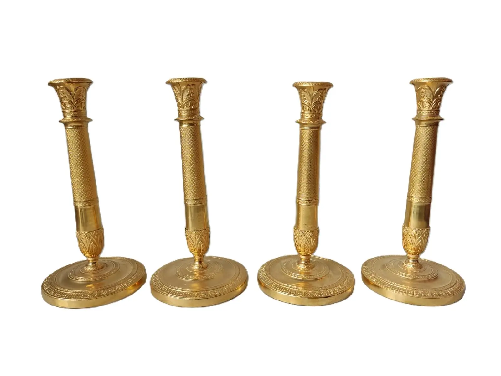 Juego de Cuatro Candelabros de Bronce Dorado del Siglo XIX, Iluminación, Siglo XIX · vista 2/6