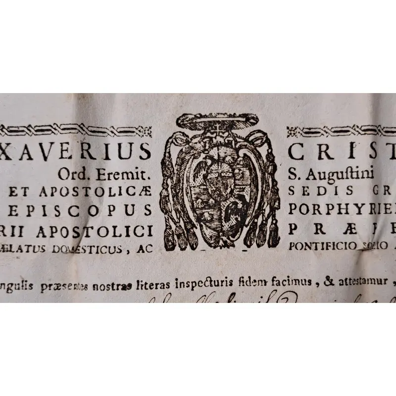 Certificado eclesiástico original de reliquias sagradas fechado en Roma en 1794 · vista 3/8