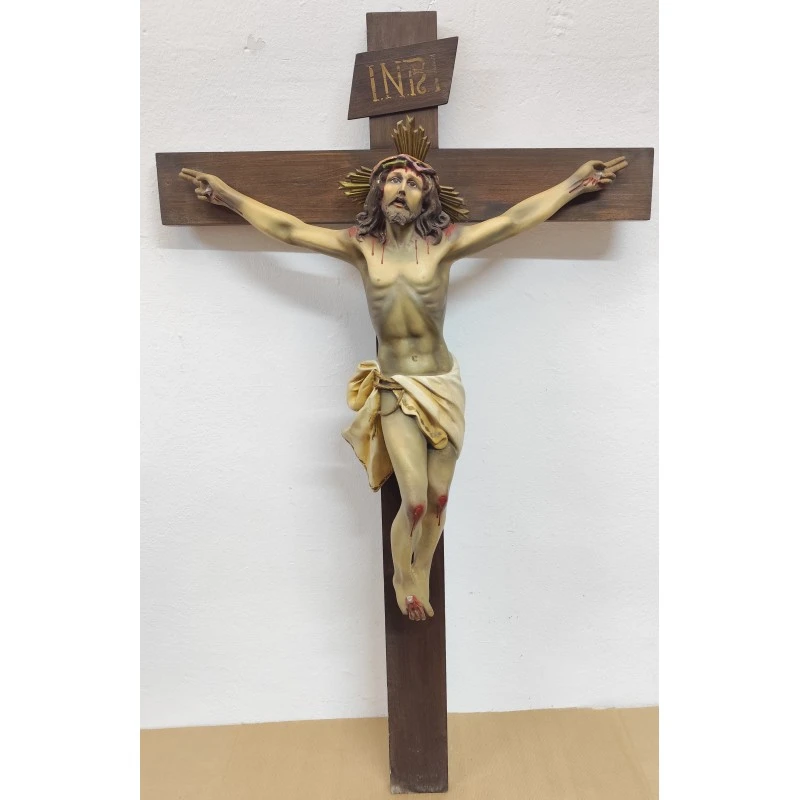 Gran crucifijo de 104 cm imagen 56 cm, principios siglo XX, Siglo XX