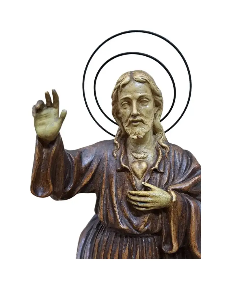Corazón de Jesús, imagen de estuco policromado siglo XIX