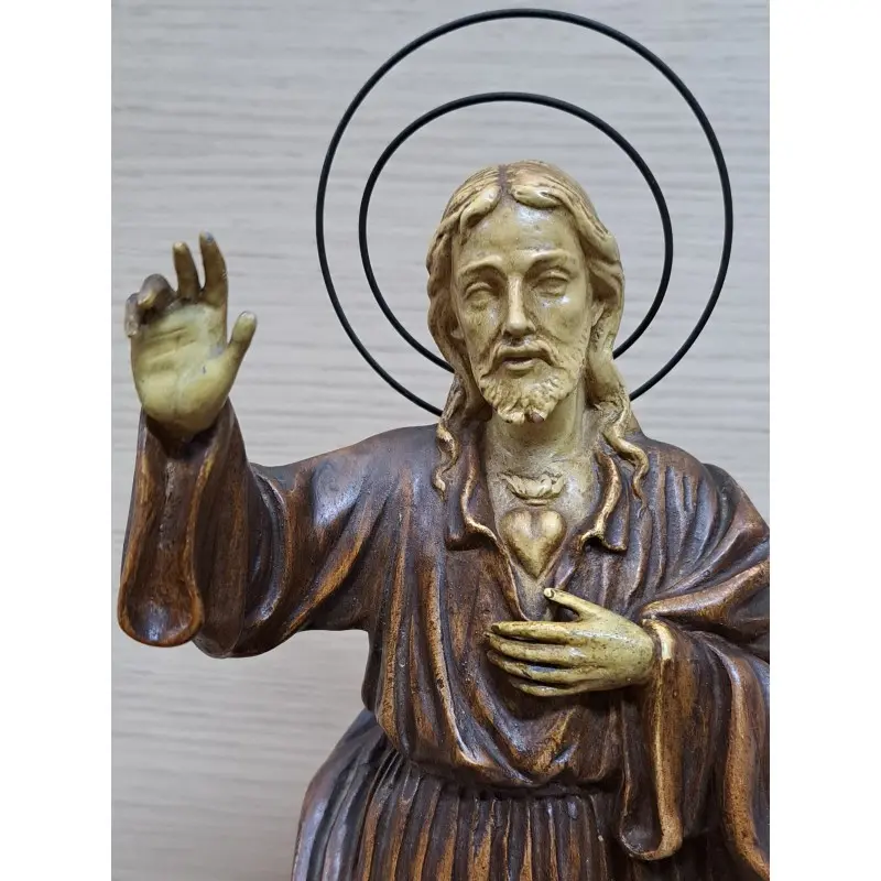 Corazón de Jesús, imagen de estuco policromado siglo XIX, Siglo XIX