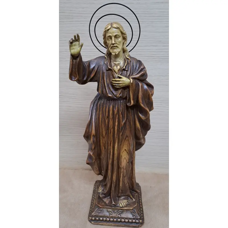 Corazón de Jesús, imagen de estuco policromado siglo XIX, Siglo XIX · vista 2/9