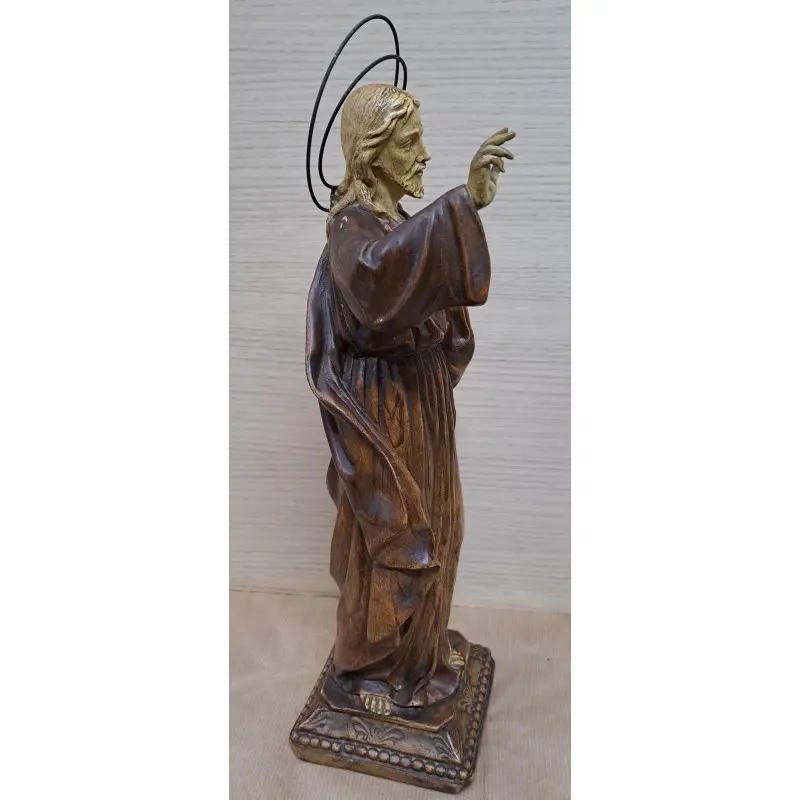 Corazón de Jesús, imagen de estuco policromado siglo XIX, Siglo XIX · vista 3/9