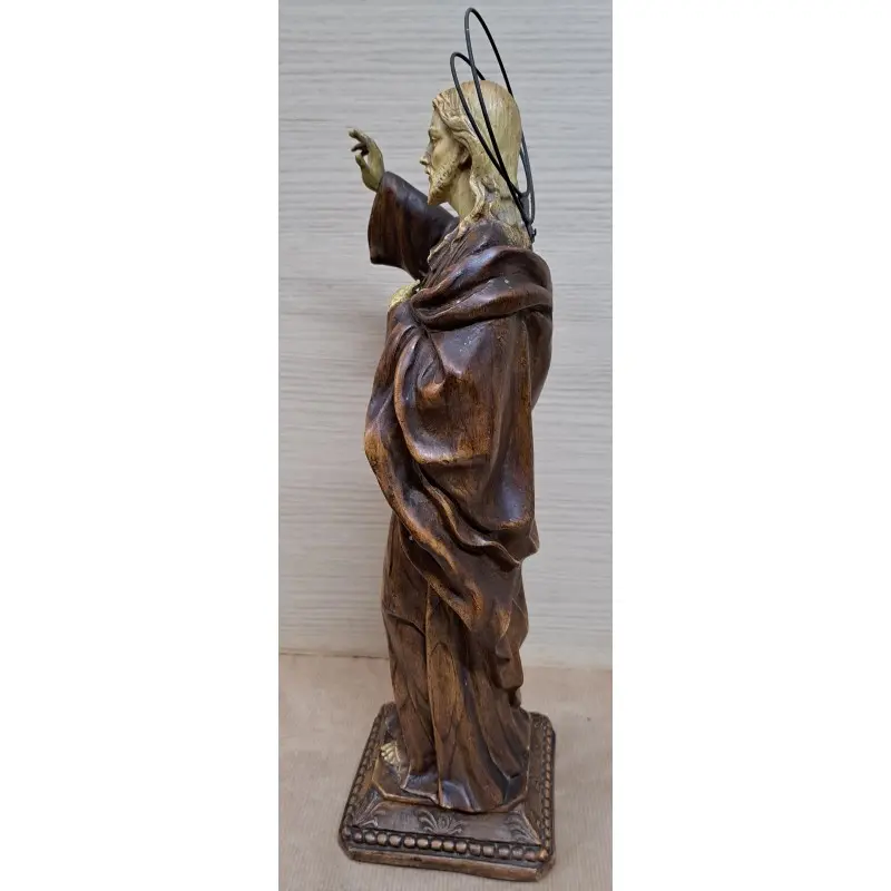 Corazón de Jesús, imagen de estuco policromado siglo XIX, Siglo XIX · vista 5/9
