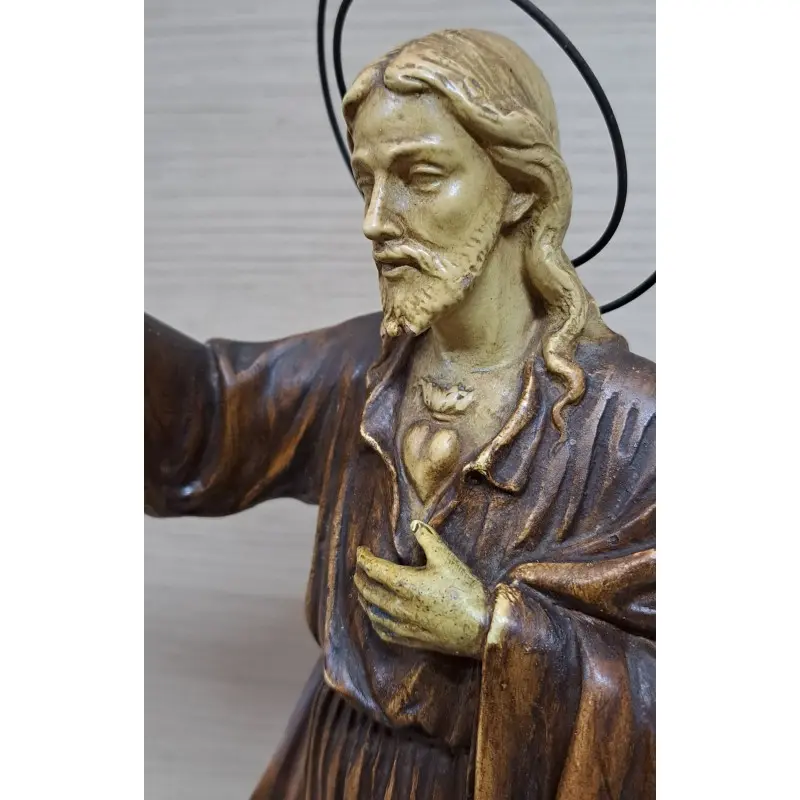 Corazón de Jesús, imagen de estuco policromado siglo XIX, Siglo XIX · vista 6/9
