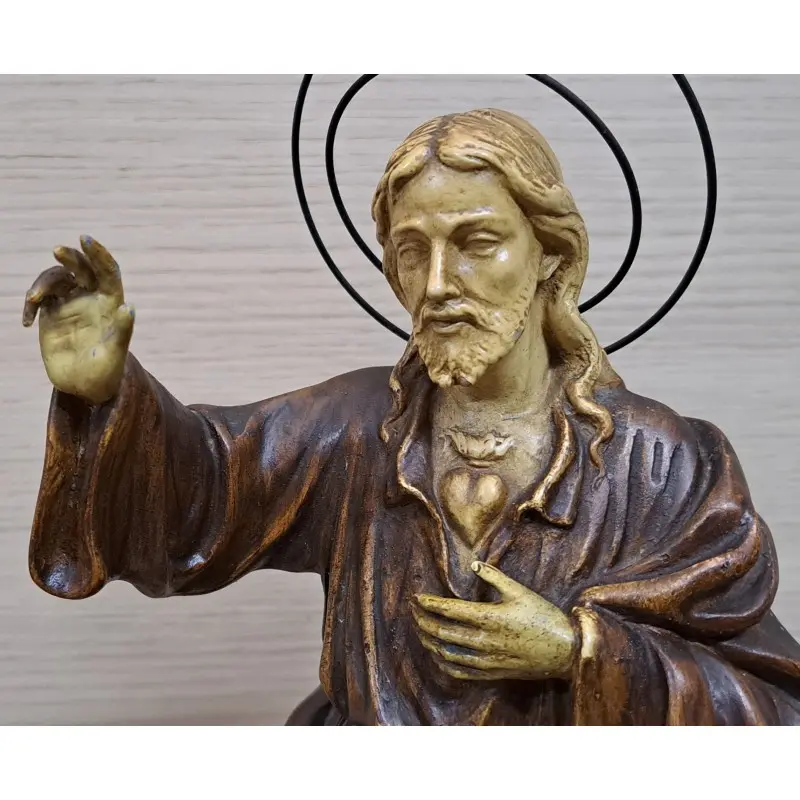 Corazón de Jesús, imagen de estuco policromado siglo XIX, Siglo XIX · vista 7/9