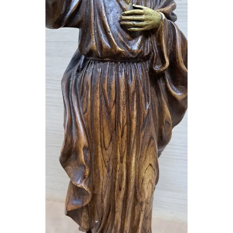Corazón de Jesús, imagen de estuco policromado siglo XIX, Siglo XIX · vista 9/9