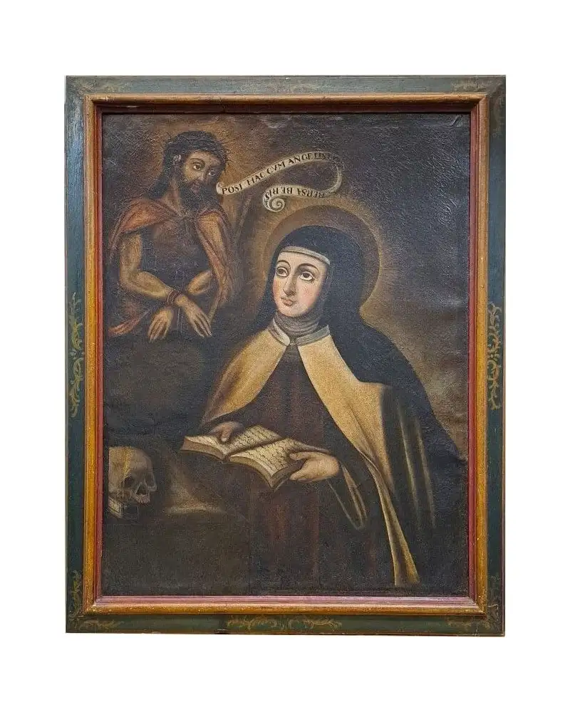 Santa Teresa de Jesús, Escuela española, óleo siglo XVIII