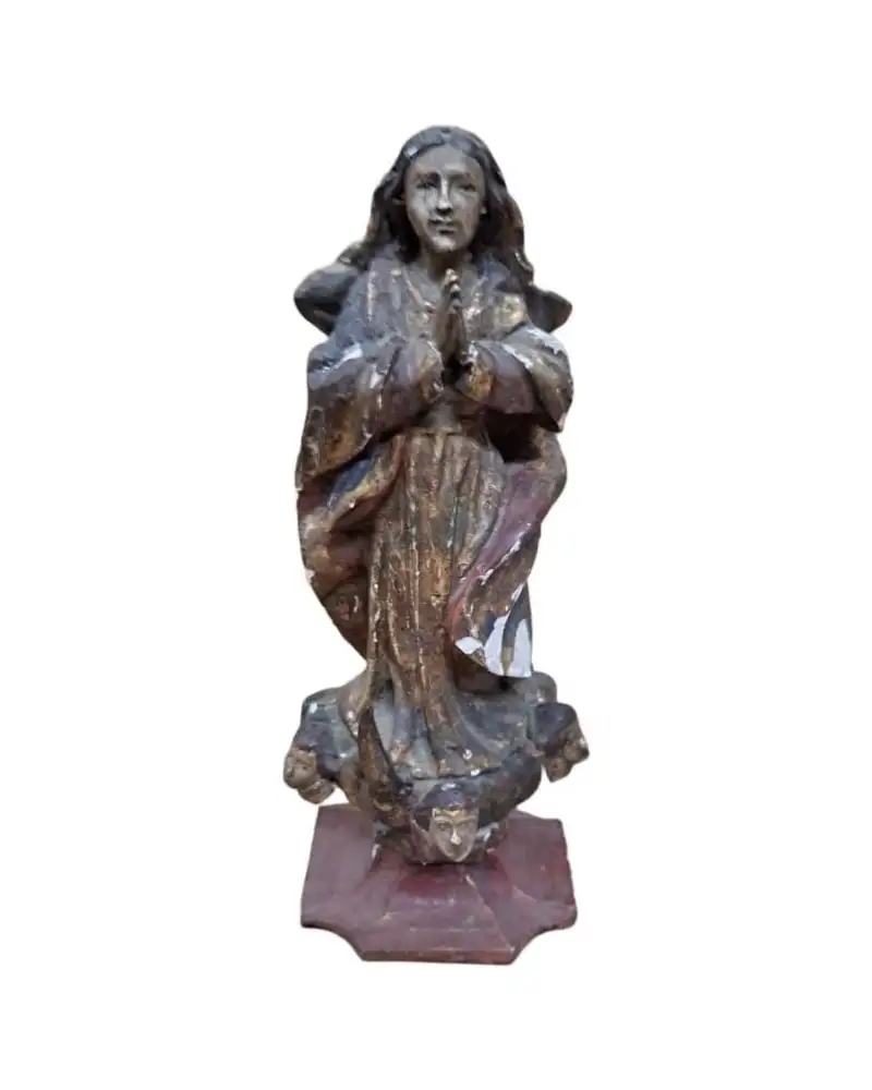 Imagen de la Inmaculada Concepción en talla de madera siglo XVIII