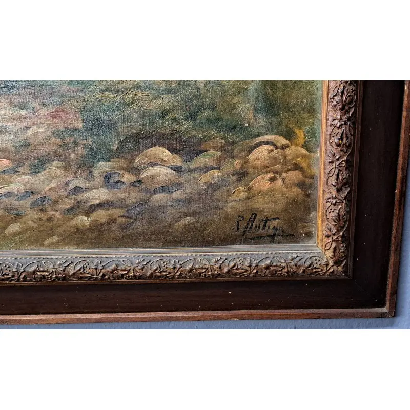 Gran oleo sobre lienzo, siglo XIX, escaleta 149 X 78 cm, Siglo XIX · vista 5/12
