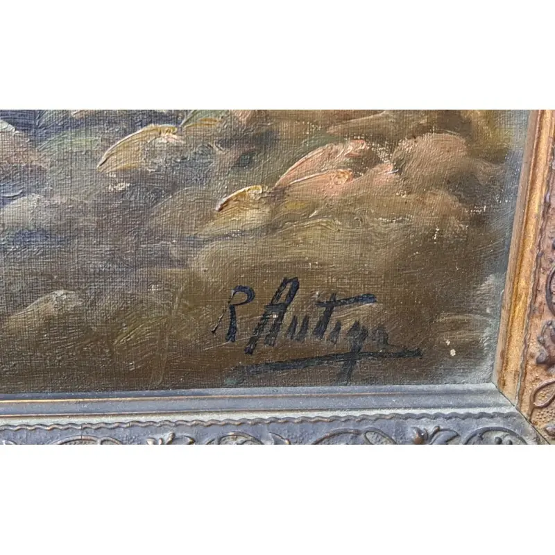 Gran oleo sobre lienzo, siglo XIX, escaleta 149 X 78 cm, Siglo XIX · vista 6/12