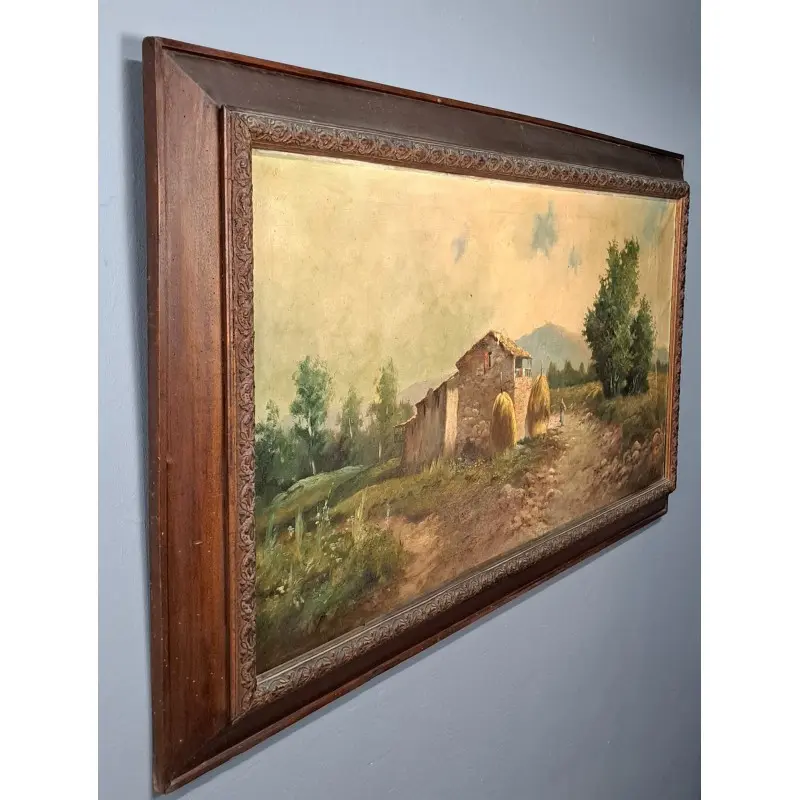 Gran oleo sobre lienzo, siglo XIX, escaleta 149 X 78 cm, Siglo XIX · vista 10/12