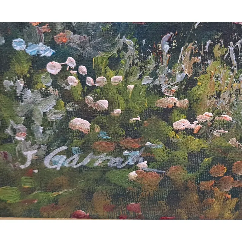 Óleo decorativo de J. Garrah. Gran colorido, siglo XX, Siglo XX · vista 3/10