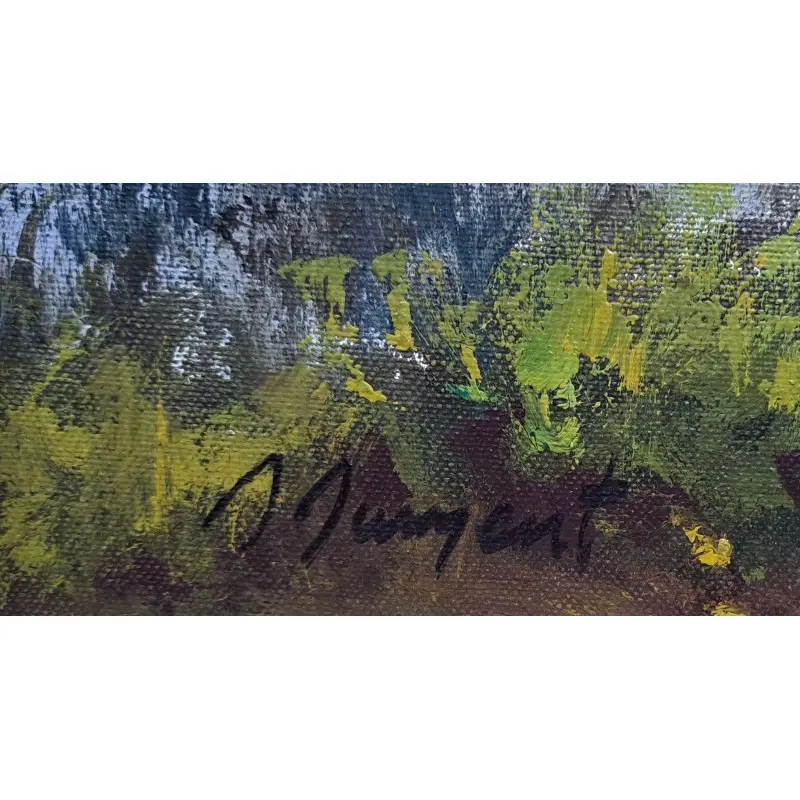 Óleo sobre tabla Albert Junyent Quinquer (1903-1976) Lago Bañolas · vista 3/9