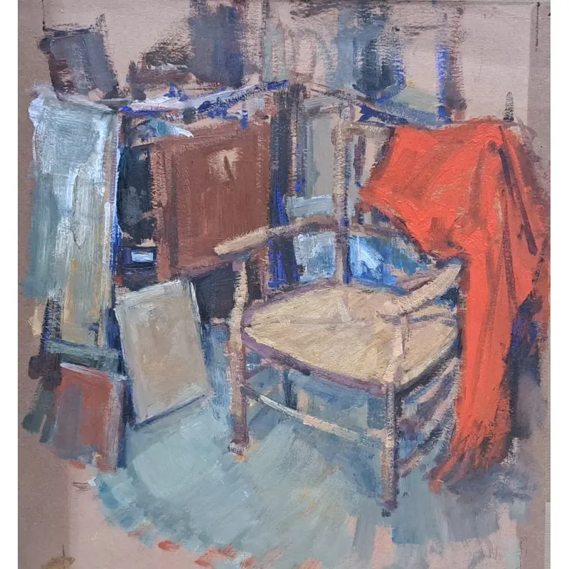Óleo sobre papel, sin firma. Siglo XX, Siglo XX · vista 2/8