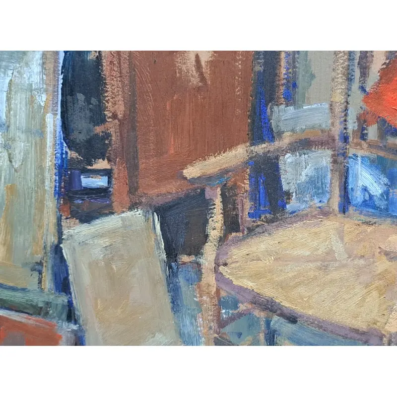 Óleo sobre papel, sin firma. Siglo XX, Siglo XX · vista 6/8