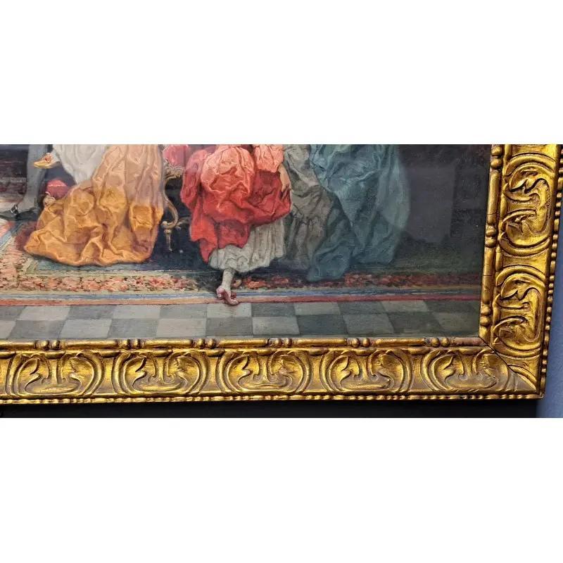 Gran litografía rococó 68,5 X 118 cm, decoración palaciega, Siglo XVIII · vista 7/11